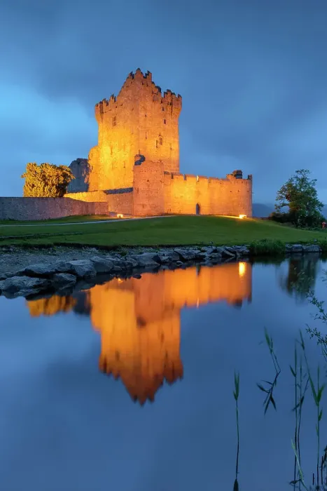 Framed Print : Twilight over Ross Castle (b. 15th Century) on Lough Leane near Killarney, Killarney National Park, Killarney, Ring of Kerry, Co. Kerry, Ireland, Europe Framed Print : Twilight over Ross Castle (b. 15th Century) on Lough Leane near Killarney, Killarney National Park, Killarney, Ring of Kerry, Co. Kerry, Ireland, Europe