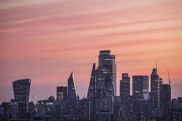 Twilight sky over London, England, UK