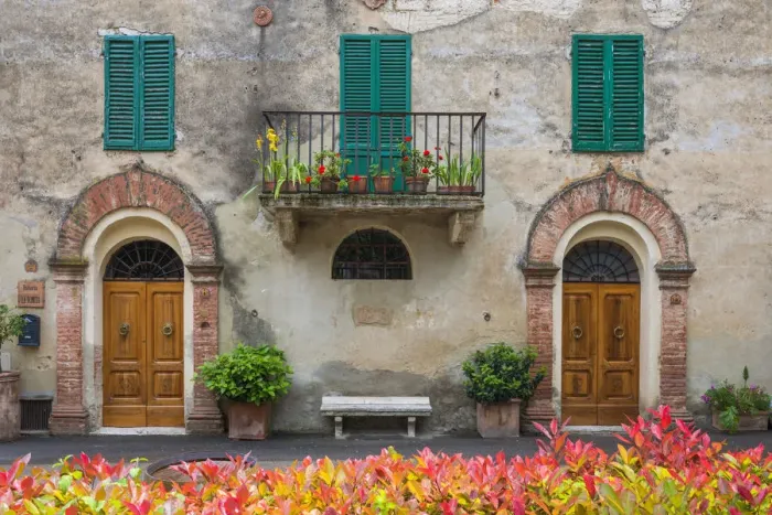 Framed Print : Twin Doors, Montisi, Tuscany, Italy