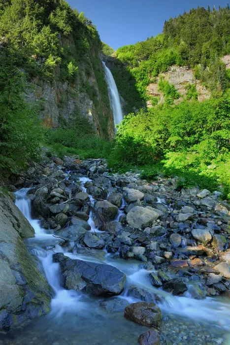 Framed Print : Twin Falls (falls on the left) Smithers, British Columbia, Canada Framed Print : Twin Falls (falls on the left) Smithers, British Columbia, Canada