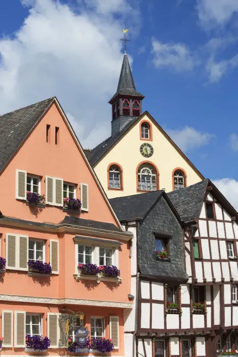 Framed Print : Typical buildings, Bernkastel-Kues, Rhineland-Palatinate, Germany