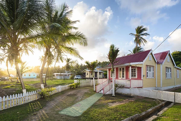 Typical houses of Batsheba village, Batsheba, Barbados Island, Lesser Antilles