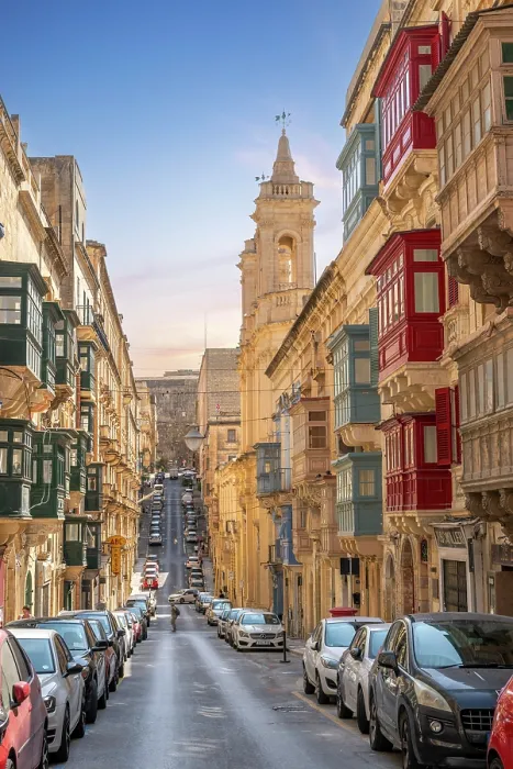 Framed Print : Typical Street Scene in the heart of Valletta, Valletta, Malta Framed Print : Typical Street Scene in the heart of Valletta, Valletta, Malta
