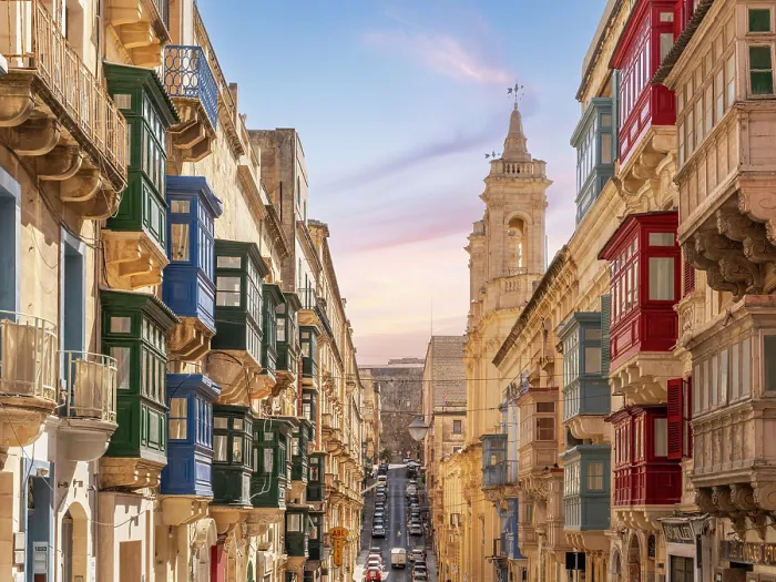Framed Print : Typical Street Scene in the heart of Valletta, Valletta, Malta Framed Print : Typical Street Scene in the heart of Valletta, Valletta, Malta