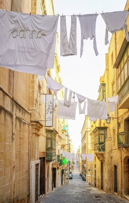 Framed Print : Typical Street Scene in the heart of Valletta, Malta Framed Print : Typical Street Scene in the heart of Valletta, Malta