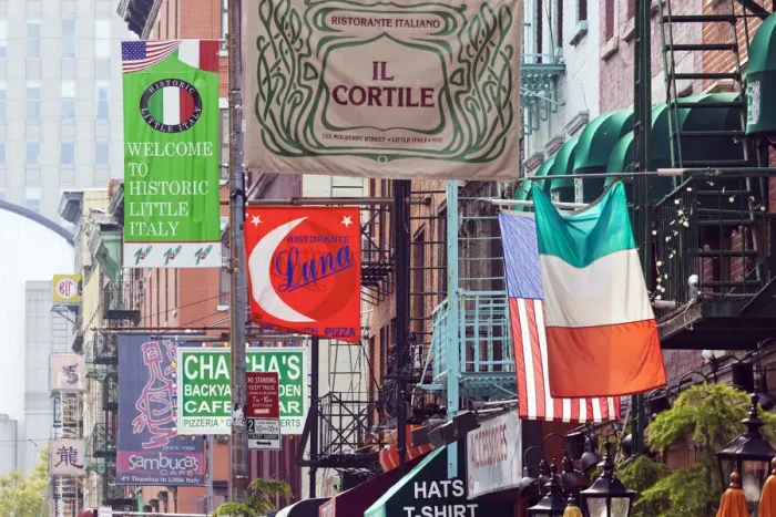 Framed Print : Typical Street Scene in Little Italy, Manhattan, New York, USA Framed Print : Typical Street Scene in Little Italy, Manhattan, New York, USA