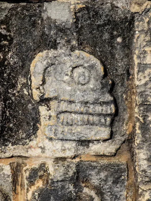 Framed Print : The Tzompantli, Platform of the Skulls, detailed view, Chichen Itza, Yucatan State, Mexico