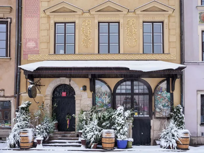 Framed Print : U Fukiera Restaurant, Old Town Main Market Square, winter, Warsaw, Masovian Voivodeship, Poland Framed Print : U Fukiera Restaurant, Old Town Main Market Square, winter, Warsaw, Masovian Voivodeship, Poland