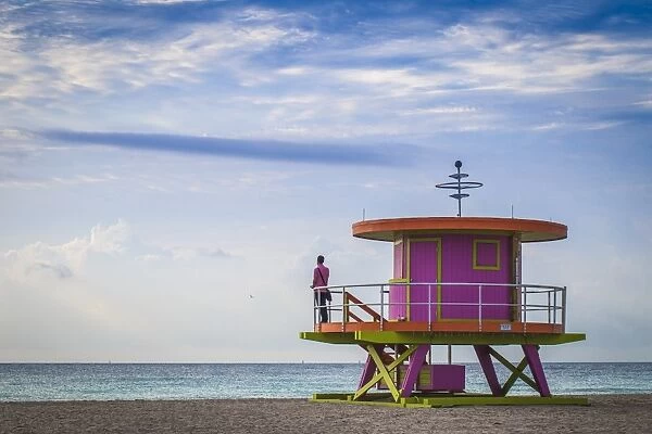 U. S. A, Miami, Miami beach, South Beach, Life guard beach hut