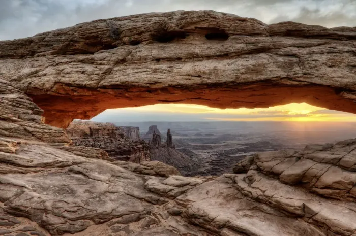 Framed Print : U. S. A. Utah, Canyonlands National Park, Mesa Arch at sunrise