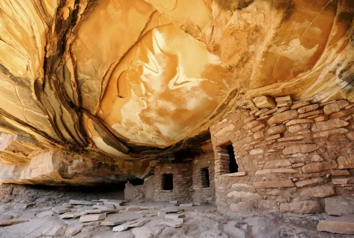 Framed Print : U. S. A. Utah, Fallen Roof Ruin cliff dwelling Framed Print : U. S. A. Utah, Fallen Roof Ruin cliff dwelling