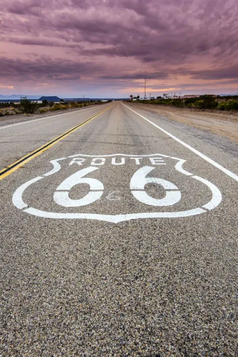Framed Print : U. S. Route 66 horizontal road sign, Amboy, California, USA