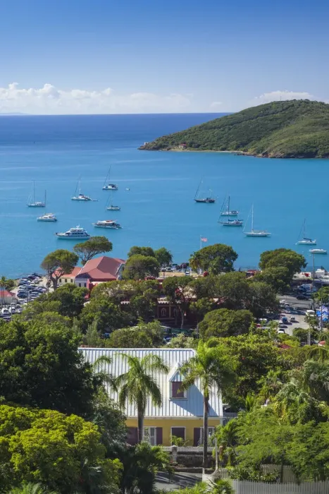 Framed Print : U. S. Virgin Islands, St. Thomas, Charlotte Amalie, elevated town view Framed Print : U. S. Virgin Islands, St. Thomas, Charlotte Amalie, elevated town view
