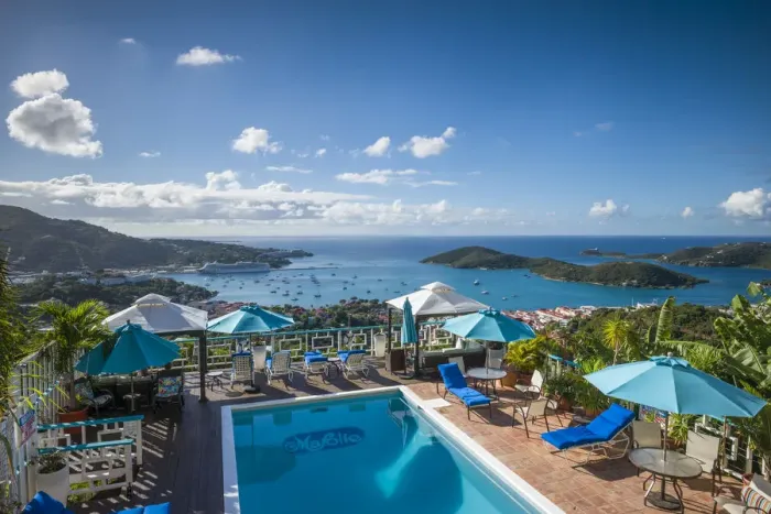 Framed Print : U. S. Virgin Islands, St. Thomas, Charlotte Amalie, Mafolie Hotel, swimming pool Framed Print : U. S. Virgin Islands, St. Thomas, Charlotte Amalie, Mafolie Hotel, swimming pool