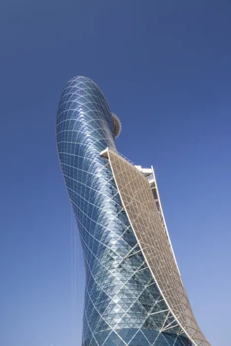 Framed Print : UAE, Abu Dhabi, Al Safarat Embassy Area, Capital Gate Tower Framed Print : UAE, Abu Dhabi, Al Safarat Embassy Area, Capital Gate Tower