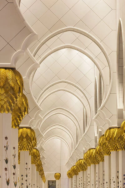 UAE, Abu Dhabi, Sheikh Zayed bin Sultan Mosque, arches