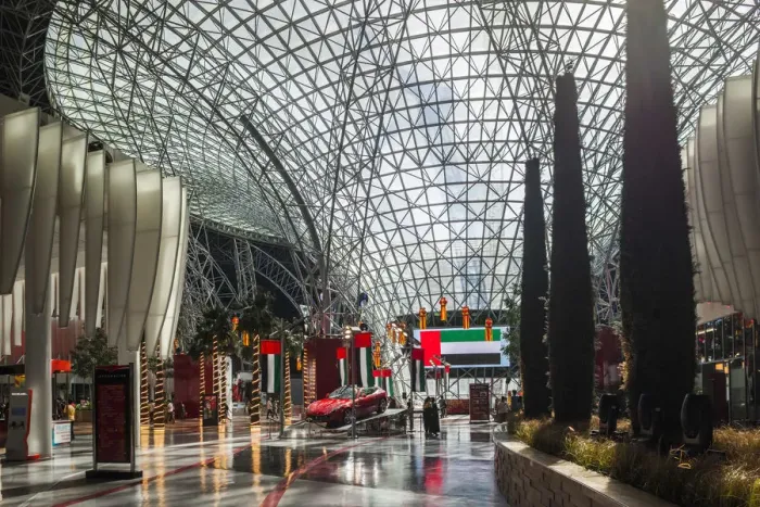 Framed Print : UAE, Abu Dhabi, Yas Island, Ferrari World Amusement Park, entrance Framed Print : UAE, Abu Dhabi, Yas Island, Ferrari World Amusement Park, entrance