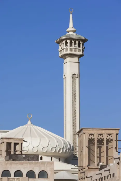 Framed Print : UAE, Dubai, Bur Dubai, mosque at The Rulers Court Framed Print : UAE, Dubai, Bur Dubai, mosque at The Rulers Court
