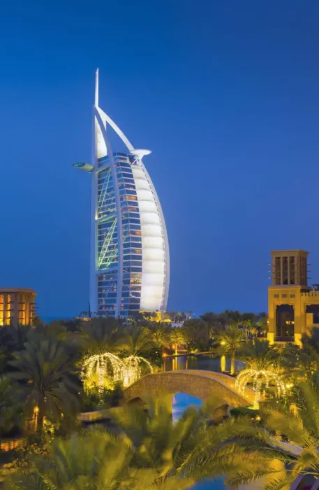 Framed Print : UAE, Dubai, Burj Al Arab Hotel from Madinat Jumeirah