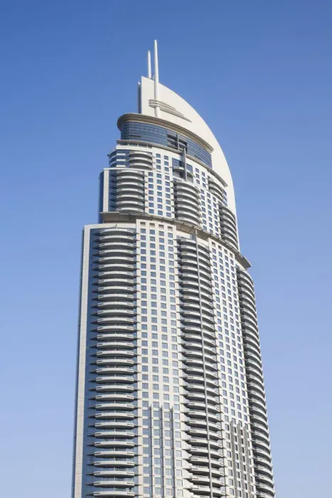 Framed Print : UAE, Dubai, Downtown Dubai, The Address Downtown Hotel, exterior