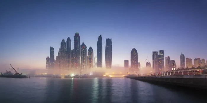 Framed Print : UAE, Dubai, Marina Skyline in the Morning Framed Print : UAE, Dubai, Marina Skyline in the Morning