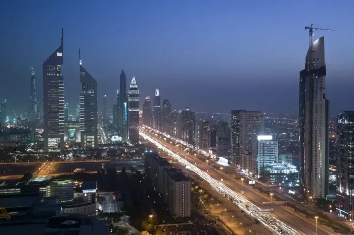 Framed Print : UAE, Dubai, Sheik Zayed Road Area, Emirates Towers Framed Print : UAE, Dubai, Sheik Zayed Road Area, Emirates Towers