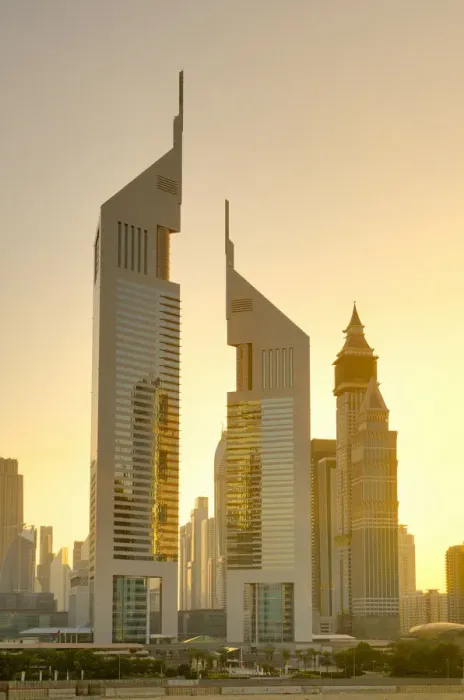 Framed Print : UAE, Dubai, Sheikh Zayed Road, Emirates Towers Framed Print : UAE, Dubai, Sheikh Zayed Road, Emirates Towers