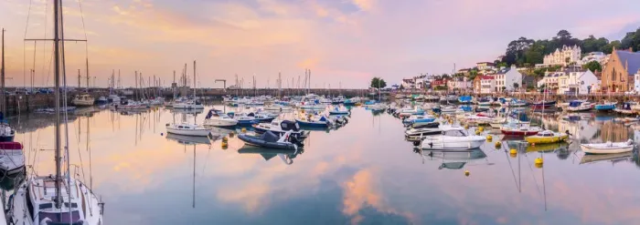 Framed Print : UK, Channel Islands, Jersey, St Aubin, St Aubin Harbour