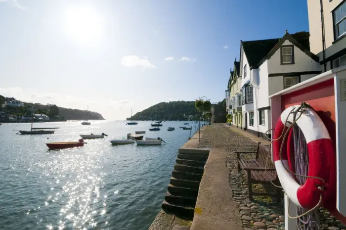 Framed Print : UK, Devon, Dartmouth, Bayards Cove and River Dart, life ring Framed Print : UK, Devon, Dartmouth, Bayards Cove and River Dart, life ring