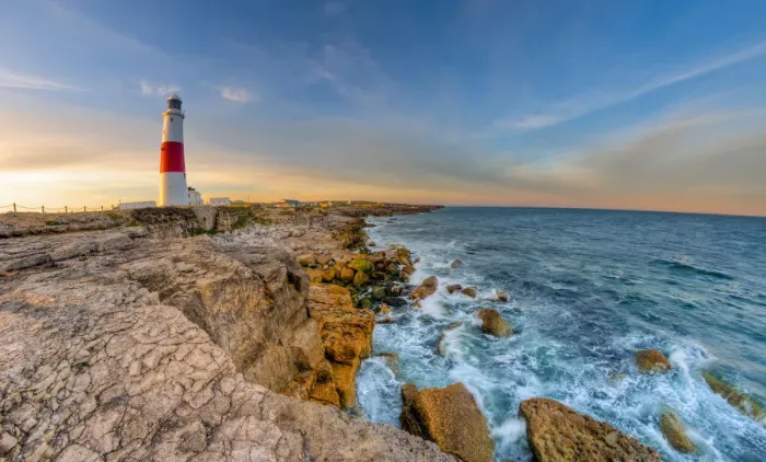 Framed Print : UK, Dorset, Jurassic Coast, Portland Bill, Portland Bill Lighthouse