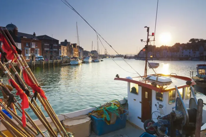 Framed Print : UK, Dorset, Jurassic Coast, Weymouth, Custom House Quay