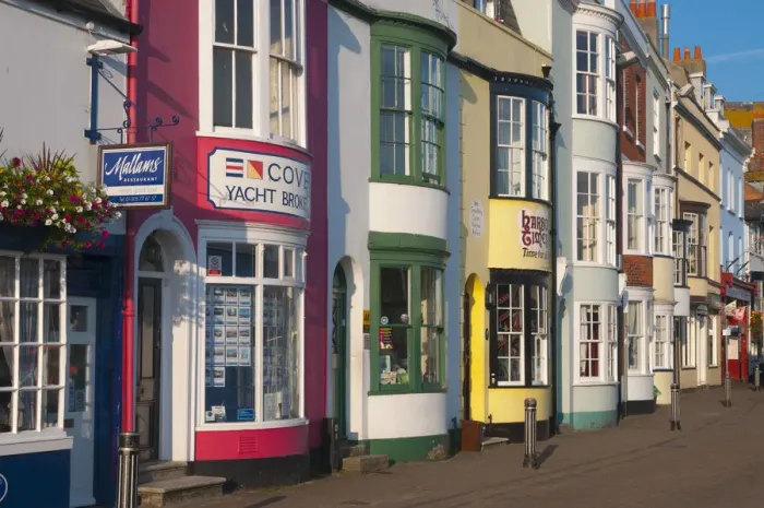 Framed Print : UK, Dorset, Jurassic Coast, Weymouth, Trinity Road opposite Custom House Quay Framed Print : UK, Dorset, Jurassic Coast, Weymouth, Trinity Road opposite Custom House Quay