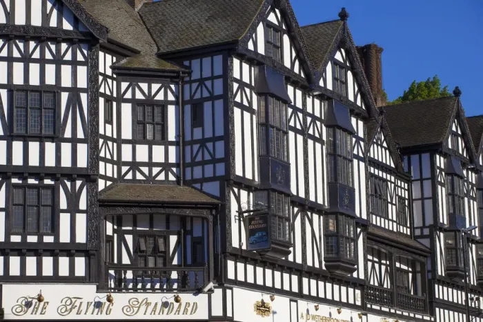 Framed Print : UK, England, Birmingham, Coventry, Tudor buildings in City Center Framed Print : UK, England, Birmingham, Coventry, Tudor buildings in City Center