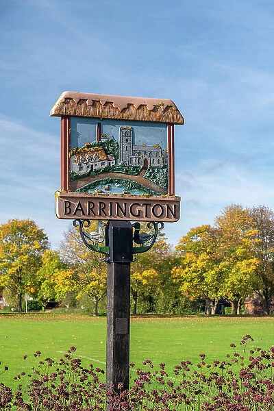 UK, England, Cambridgeshire, Barrington, Village Sign