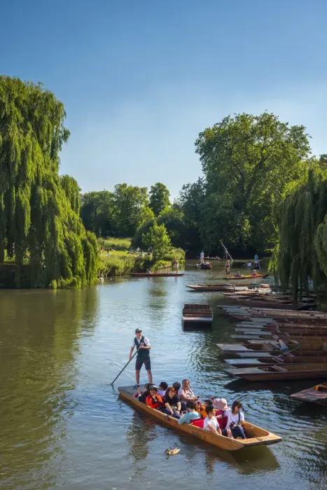 Framed Print : UK, England, Cambridgeshire, Cambridge, River Cam and Mill Pond, Punting