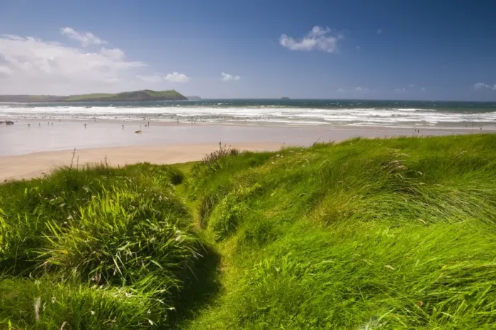 Framed Print : UK, England, Cornwall, Polzeath Beach Framed Print : UK, England, Cornwall, Polzeath Beach