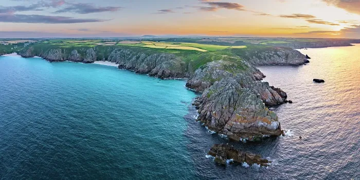 Framed Print : UK, England, Cornwall, Porthcurno, Logan Rock Headland Framed Print : UK, England, Cornwall, Porthcurno, Logan Rock Headland