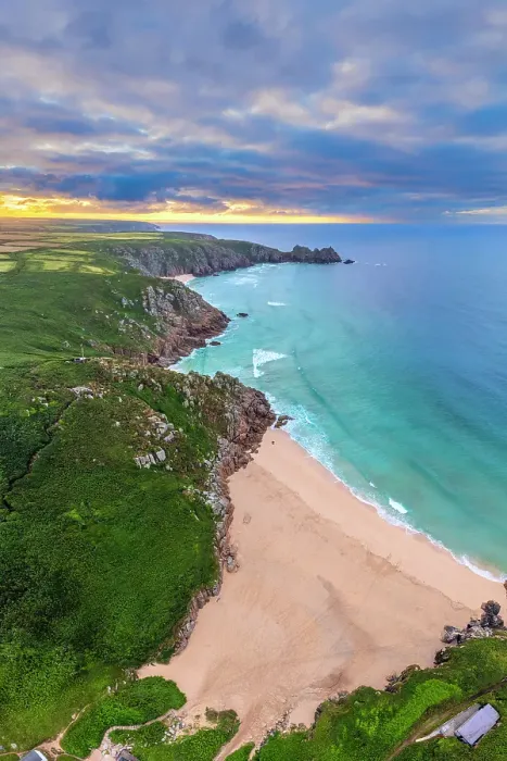 Framed Print : UK, England, Cornwall, Porthcurno, Porthcurno Beach, Green Bay Beach, Pedn Vounder Beach and Logan Rock Headland Framed Print : UK, England, Cornwall, Porthcurno, Porthcurno Beach, Green Bay Beach, Pedn Vounder Beach and Logan Rock Headland
