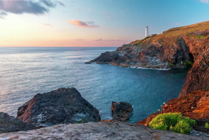 Framed Print : UK, England, Cornwall, Trevose Head, Stinking Cove, Trevose Head Lighthouse Framed Print : UK, England, Cornwall, Trevose Head, Stinking Cove, Trevose Head Lighthouse