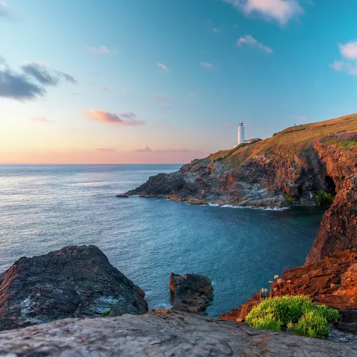 Framed Print : UK, England, Cornwall, Trevose Head, Stinking Cove, Trevose Head Lighthouse