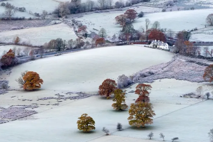 Framed Print : UK, England, Cumbria, Lake District, Keswick, frosty valley floor north of Keswick Framed Print : UK, England, Cumbria, Lake District, Keswick, frosty valley floor north of Keswick