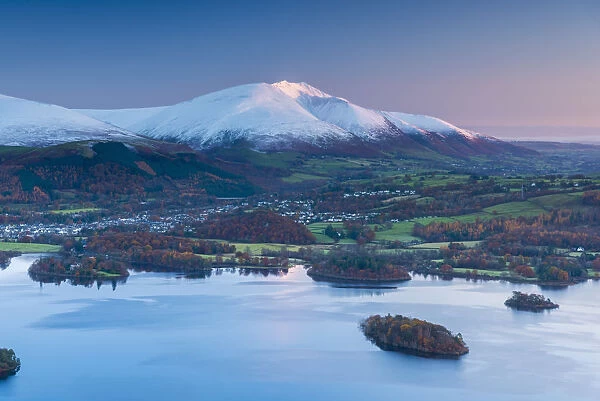 UK, England, Cumbria, Lake District, Derwentwater, Blencathra Mountain above Keswick