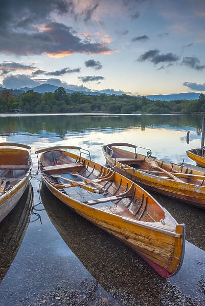 UK, England, Cumbria, Lake District, Derwentwater, Keswick, Rowing Boats for hire
