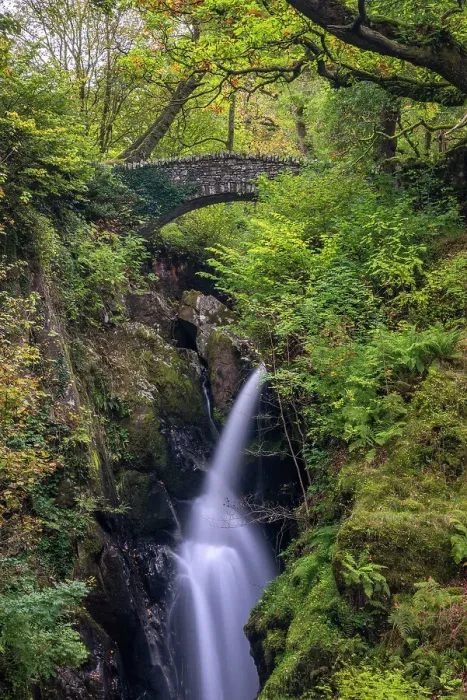 Framed Print : UK, England, Cumbria, Lake District, Ullswater, Aira Force Waterfall Framed Print : UK, England, Cumbria, Lake District, Ullswater, Aira Force Waterfall