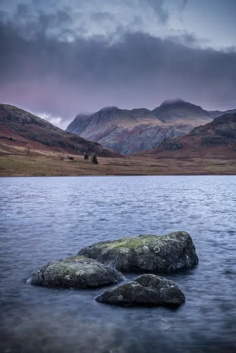 Framed Print : UK, England, Cumbria, Lake District National Park, Blae Tarn and Langdale Pikes beyond Framed Print : UK, England, Cumbria, Lake District National Park, Blae Tarn and Langdale Pikes beyond
