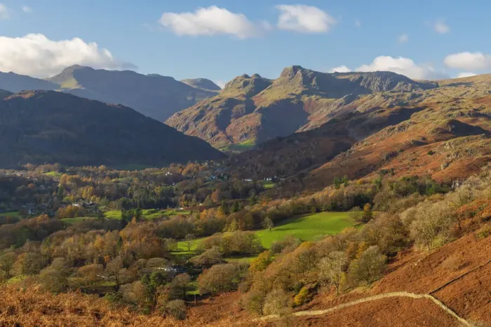 Framed Print : UK, England, Cumbria, Lake District National Park, view along Great Langdale towards