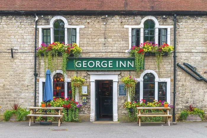 Framed Print : UK, England, Derbyshire, Peak District National Park, Derbyshire Dales, Tideswell, George Inn Pub Framed Print : UK, England, Derbyshire, Peak District National Park, Derbyshire Dales, Tideswell, George Inn Pub