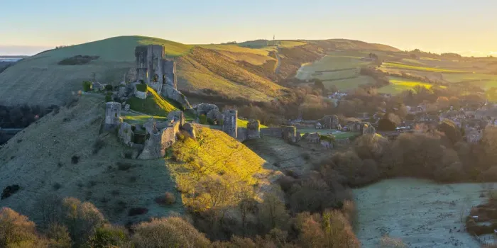 Framed Print : UK, England, Dorset, Corfe Castle Framed Print : UK, England, Dorset, Corfe Castle
