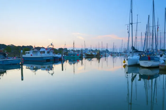 Framed Print : UK, England, Dorset, Lymington, The Quay on Lymington River Framed Print : UK, England, Dorset, Lymington, The Quay on Lymington River