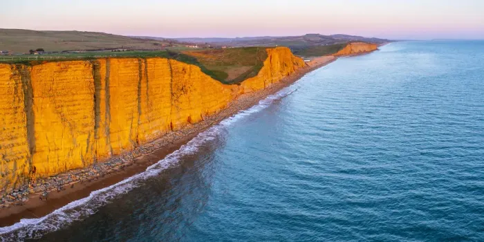 Framed Print : UK, England, Dorset, West Bay, West Bay Cliffs, East Cliff Framed Print : UK, England, Dorset, West Bay, West Bay Cliffs, East Cliff